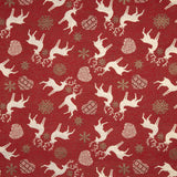Nordic Christmas jacquard cotton canvas in Red with Lurex - Ribes y Casals