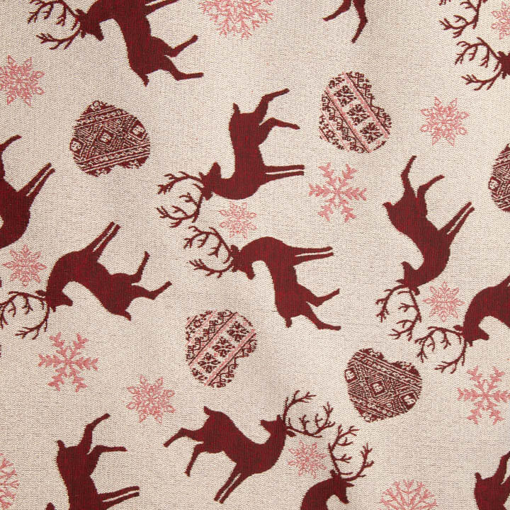 Nordic Christmas jacquard cotton canvas in Red with Lurex - Ribes y Casals
