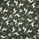 Green Nordic Christmas jacquard cotton canvas with Lurex - Ribes y Casals