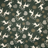 Green Nordic Christmas jacquard cotton canvas with Lurex - Ribes y Casals