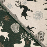 Green Nordic Christmas jacquard cotton canvas with Lurex - Ribes y Casals