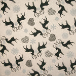 Green Nordic Christmas jacquard cotton canvas with Lurex - Ribes y Casals