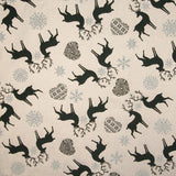 Green Nordic Christmas jacquard cotton canvas with Lurex - Ribes y Casals