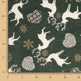 Green Nordic Christmas jacquard cotton canvas with Lurex - Ribes y Casals