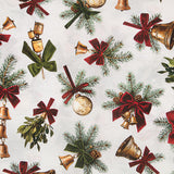 Printed Cotton Canvas with Christmas Bells - Ribes y Casals