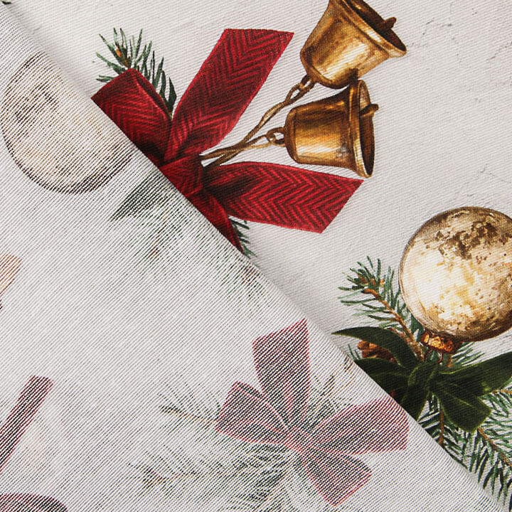 Printed Cotton Canvas with Christmas Bells - Ribes y Casals