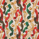 Printed Cotton Canvas with Christmas Print and Ribbons - Ribes y Casals