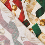 Printed Cotton Canvas with Christmas Print and Ribbons - Ribes y Casals