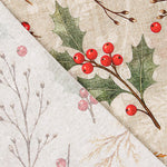 Christmas Holly Printed Cotton Canvas - Ribes y Casals