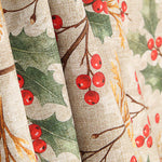 Christmas Holly Printed Cotton Canvas - Ribes y Casals