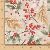 Christmas Holly Printed Cotton Canvas - Ribes y Casals