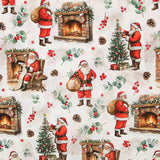 Printed Cotton Canvas: Father Christmas and Chimney - Ribes y Casals