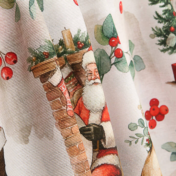 Printed Cotton Canvas: Father Christmas and Chimney - Ribes y Casals