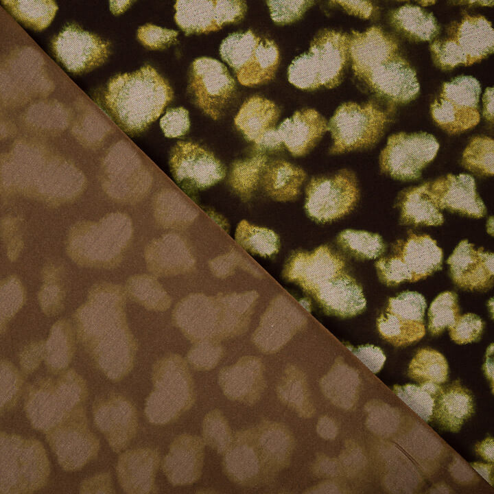 Double-sided viscose fabric, olive mosaic - Ribes y Casals