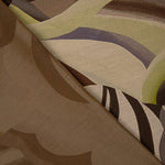 Double-sided printed viscose fabric with abstract wave pattern in olive - Ribes y Casals