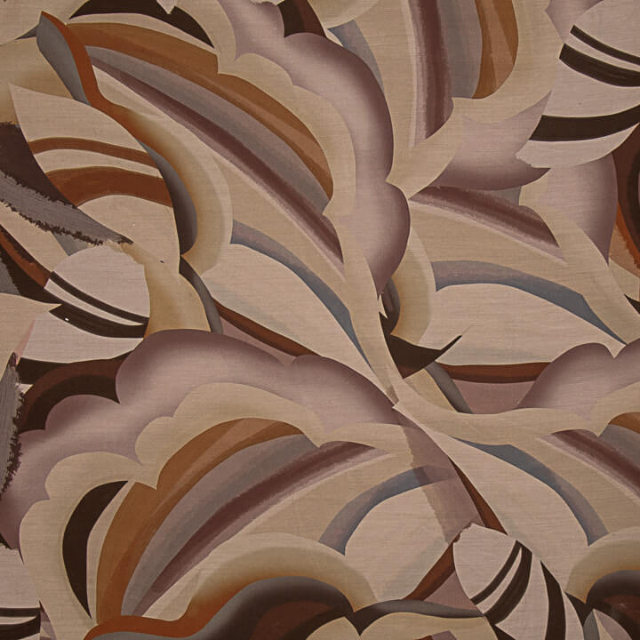Double-sided viscose fabric with abstract earth-toned waves - Ribes y Casals