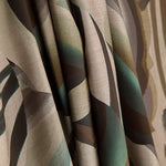 Double-sided viscose fabric with abstract wave pattern in aqua green - Ribes y Casals