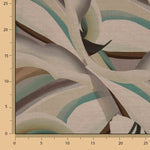 Double-sided viscose fabric with abstract wave pattern in aqua green - Ribes y Casals