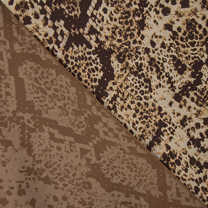 Double-sided viscose fabric with snake print - Ribes y Casals