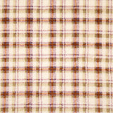 Printed Coral Fleece with Tartan Checks in Earth Tones - Ribes y Casals