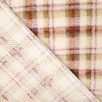 Printed Coral Fleece with Tartan Checks in Earth Tones - Ribes y Casals