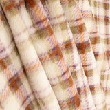 Printed Coral Fleece with Tartan Checks in Earth Tones - Ribes y Casals