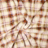 Printed Coral Fleece with Tartan Checks in Earth Tones - Ribes y Casals
