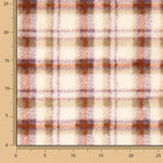 Printed Coral Fleece with Tartan Checks in Earth Tones - Ribes y Casals