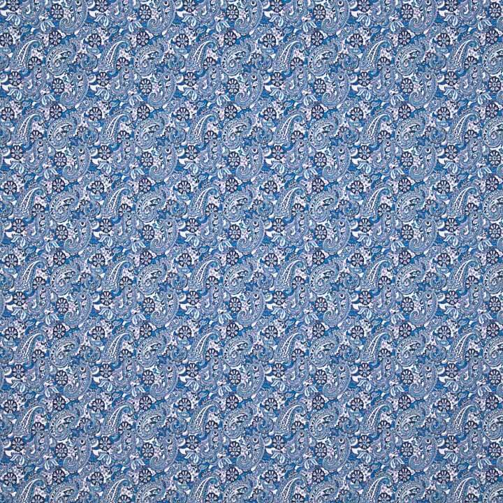 Blue Paisley Print Poplin - Ribes y Casals