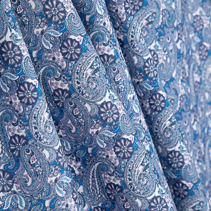 Blue Paisley Print Poplin - Ribes y Casals