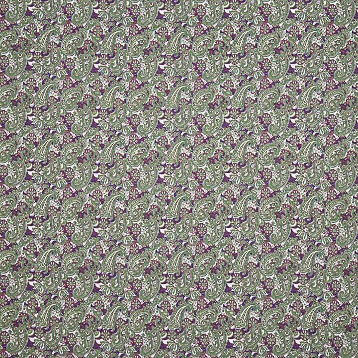 Green and Mauve Paisley Poplin - Ribes y Casals