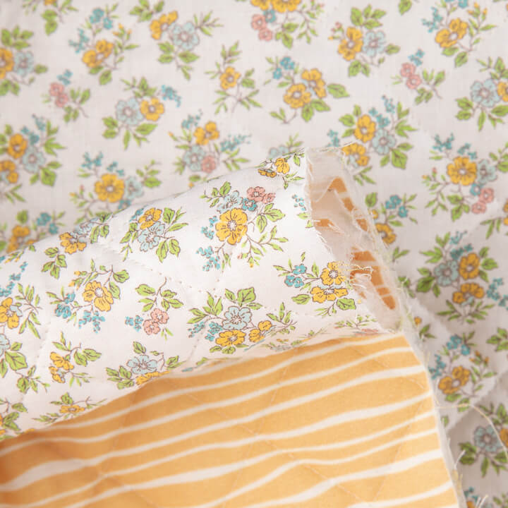 Reversible Quilted Floral Print and Albero Stripes - Ribes y Casals