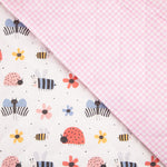 Reversible Quilted Cushion – Small Garden and Pink Gingham - Ribes y Casals