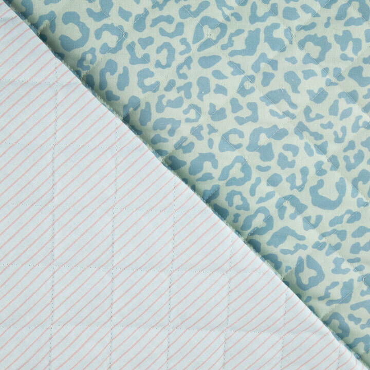 Reversible Quilted Nairobi Blue Animal Print and Stripes - Ribes y Casals
