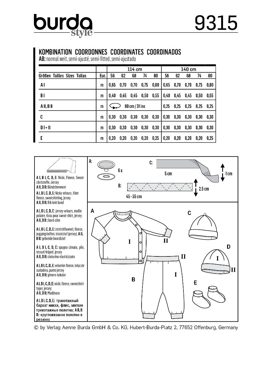 Burda Sewing Pattern 9315 Jacket - Ribes y Casals