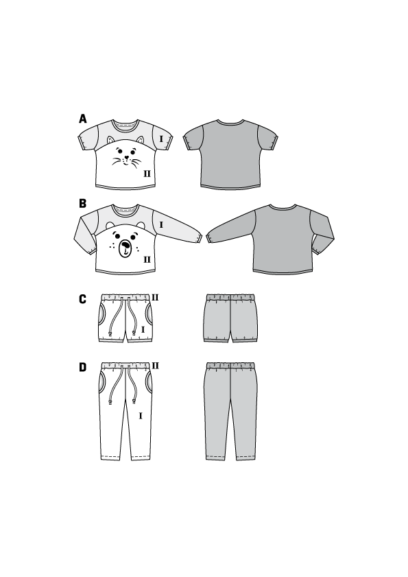 Burda Sewing Pattern 9326 Pyjamas - Ribes y Casals