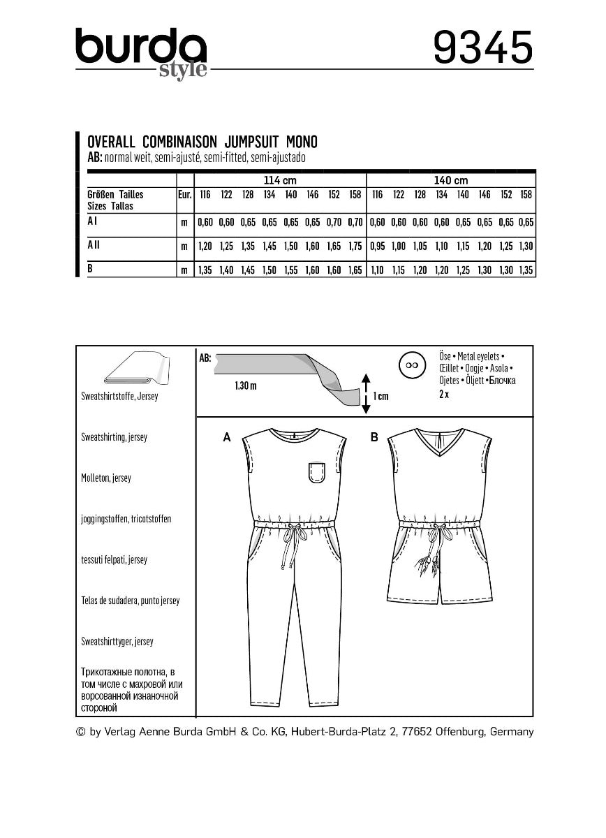 Burda Sewing Pattern 9345 Suit - Ribes y Casals
