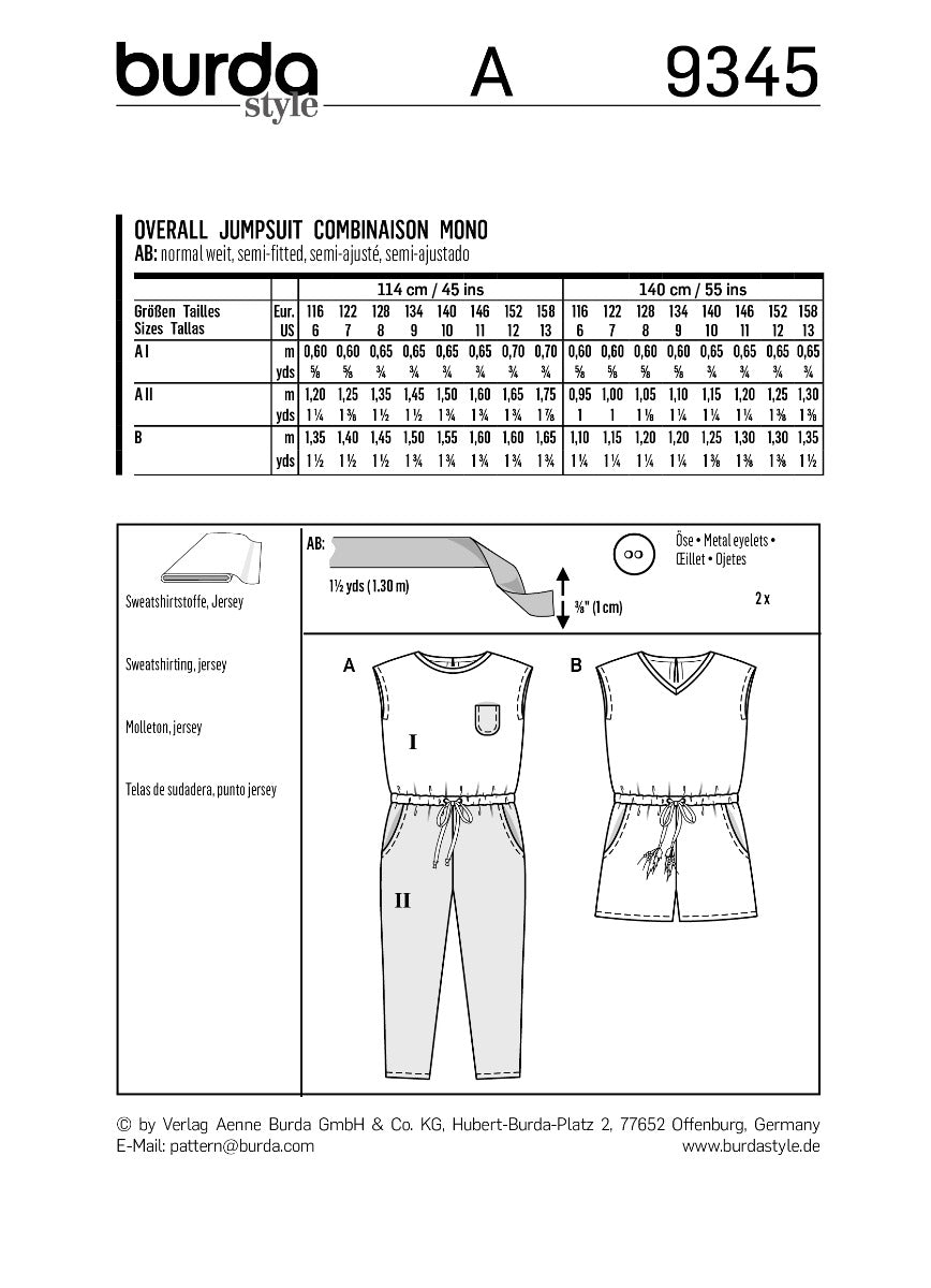 Burda Sewing Pattern 9345 Suit - Ribes y Casals