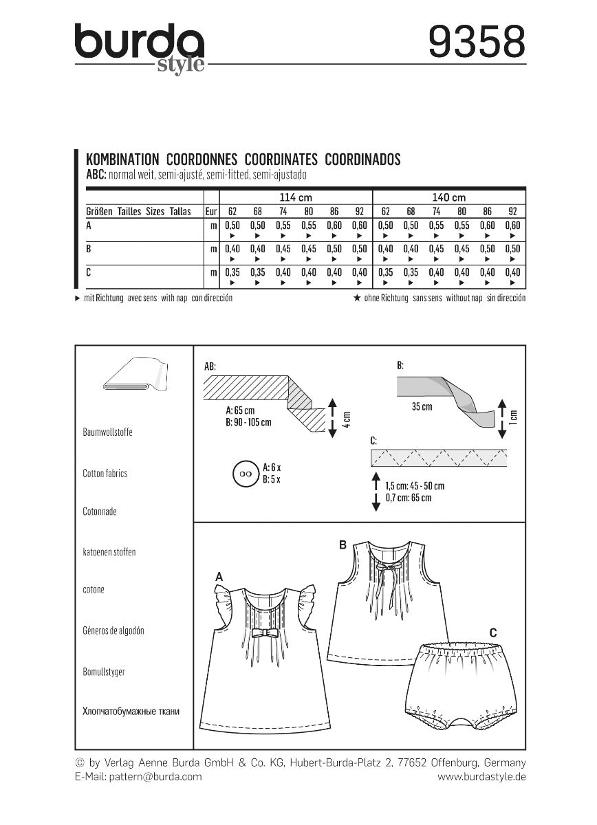 Burda Sewing Pattern 9358 Suit - Ribes y Casals