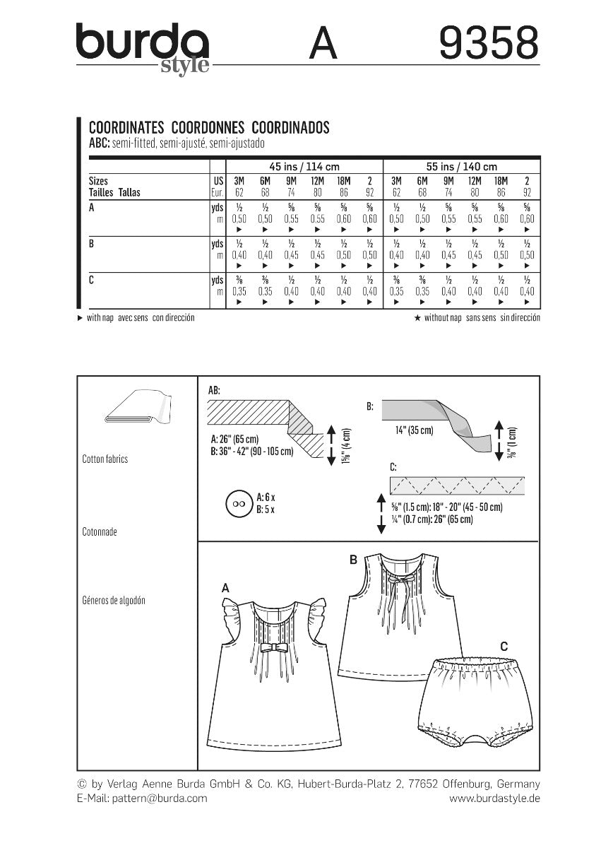 Burda Sewing Pattern 9358 Suit - Ribes y Casals