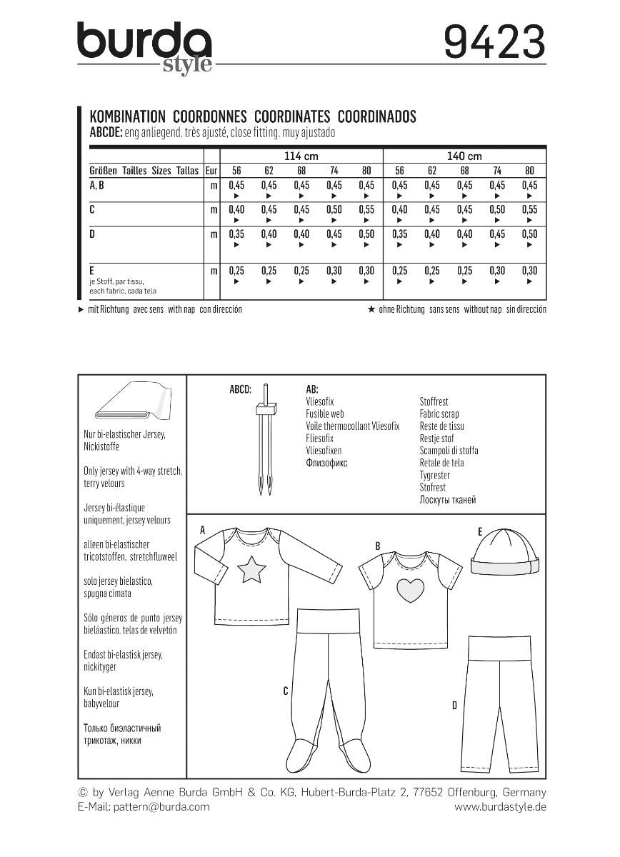 Burda Sewing Pattern 9423 Suit - Ribes y Casals
