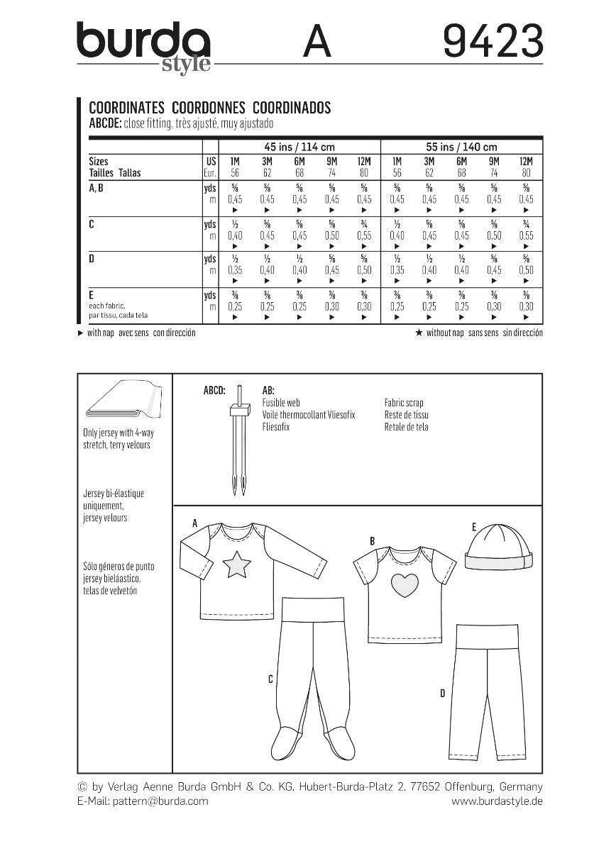 Burda Sewing Pattern 9423 Suit - Ribes y Casals