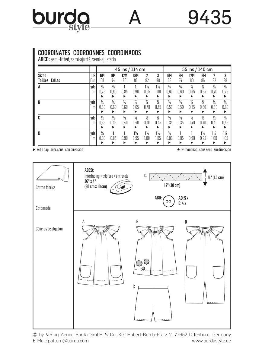 Burda Sewing Pattern 9435 Suit - Ribes y Casals