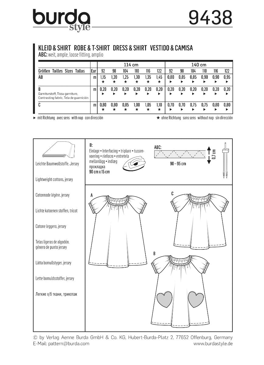 Burda Sewing Pattern 9438 Dress and Top - Ribes y Casals