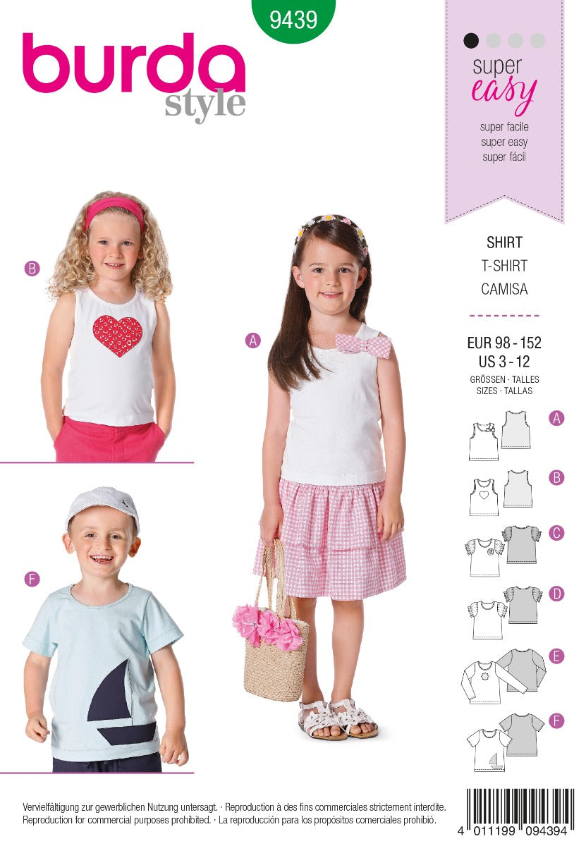 Burda Sewing Pattern 9439 Shirt - Ribes y Casals