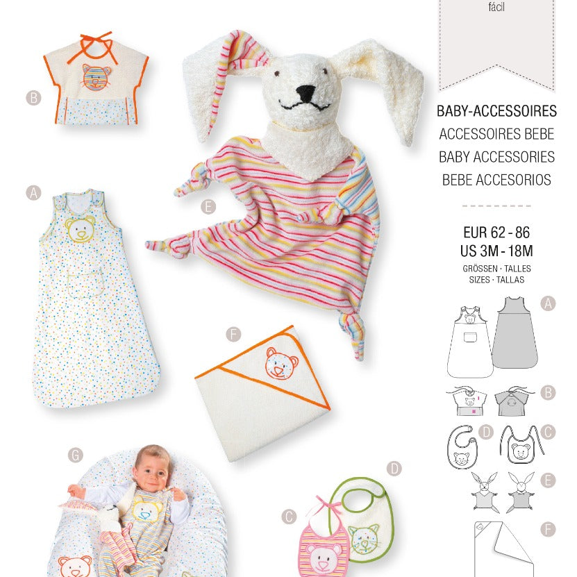 Burda Sewing Pattern 9635 Baby Accessories - Ribes y Casals