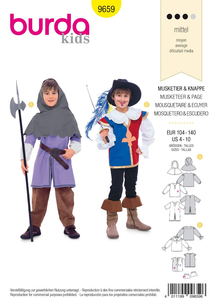 Patrón Burda 9659 Mosquetero - Ribes y Casals