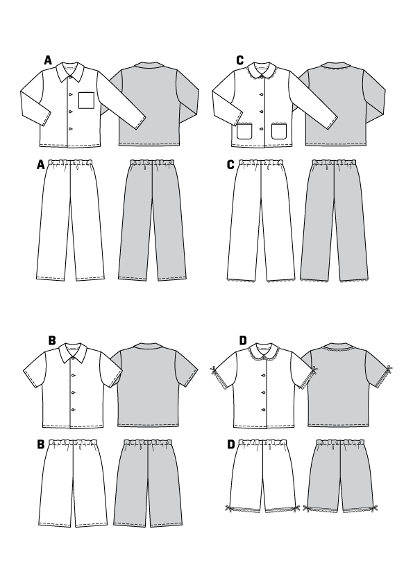 Burda Sewing Pattern 9747 Pyjamas - Ribes y Casals