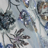 Blue-Grey Tulle Rhinestones - Ribes y Casals