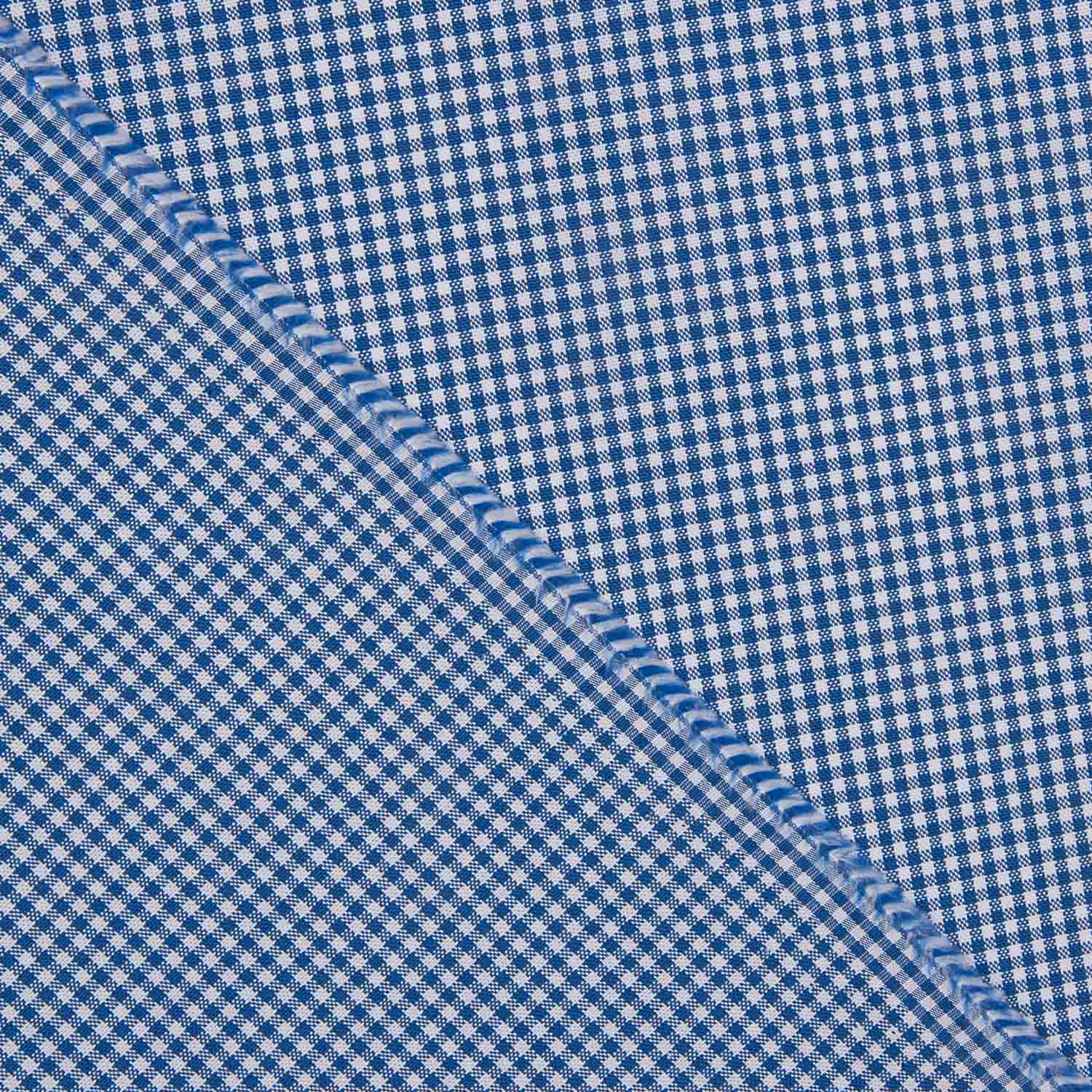 Blue and White Vichy Cotton Shirt - Ribes y Casals